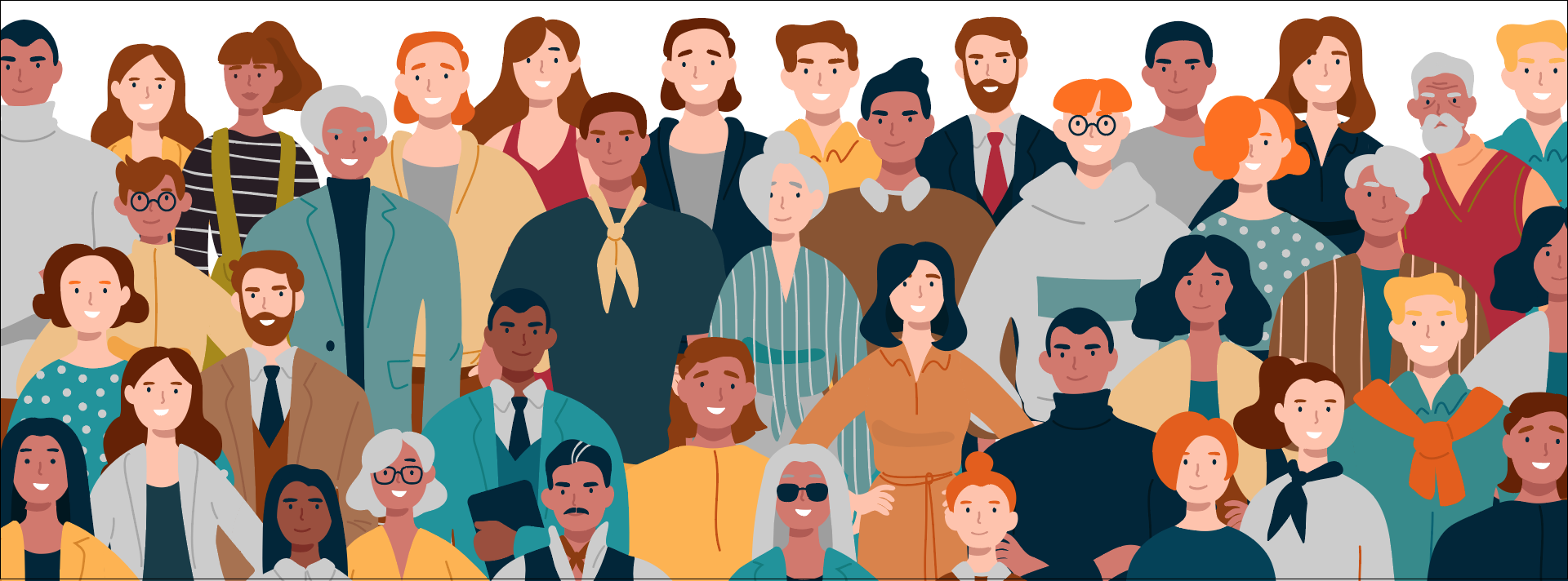 Portrait of business team standing together. Multiracial business people. Portrait of business team standing together. Multiracial business people. People stock vector