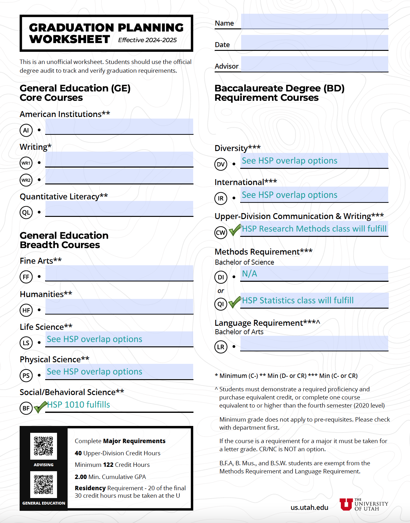 Fillable gened planner 2024